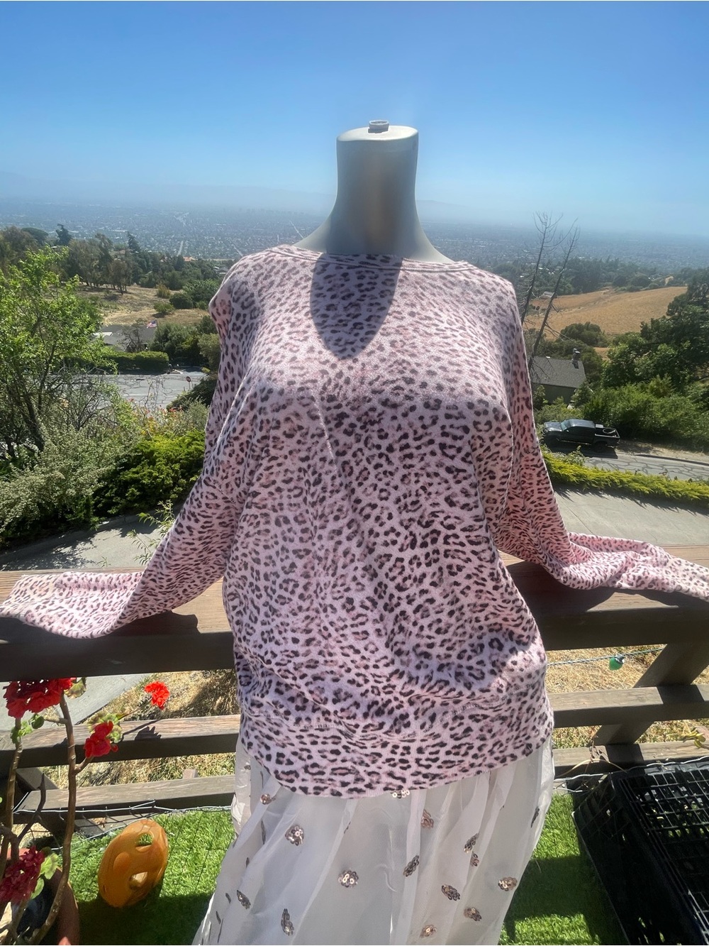n:PHILANTHROPY Light Pink Leopard Print Long Sleeve Top